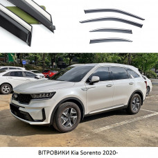 Дефлектори вікон Kia Sorento 2020- П/К "FLY""молдинг із нерж.сталі 3D"BKASL2023-W/S(17-18)
