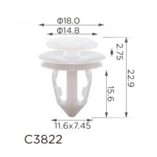 Кліпси C3822 обшивки дверей TESLA (114276600A) ( уп. 100 шт)