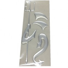 Наліпка силіконова "Чортеня" під знаки автоMers/BMW/Opel/Mazda/Hyundai (1шт) Хром