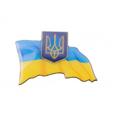 Наліпка силіконова "Прапор України з гербом" (9x6)