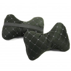 Подушка на підголівник тканина Антара чорна (сіра нитка) (2шт/к-кт)