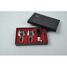 Подарунковий набір SUBARU 2в1 (фіксатор ременів, плетений брелок) №2 хром