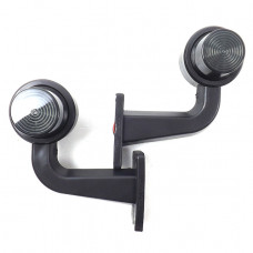 Габарит "ріжки" кривий 16см 12/24v червоний+білий затемнений LED "FLAPS" Л-164 (2шт)