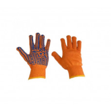 Перчатки х/б покриті ПВХ крапкою "Зірка" Помаранчеві 12шт