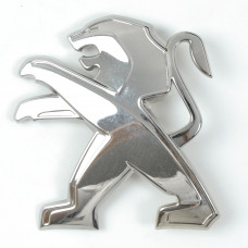 Емблема "Peugeot" 80x70мм пластик мала хром 2 пуклі