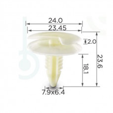 Кліпси C0020 обшивки салону (ОЕМ 20451401, 20480475, 15941) (уп.100шт)