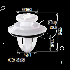 Кліпси C3259 обшивка багажника BMW (51-13-7-065-607, 51137065607, 15413) ( уп. 100 шт.)