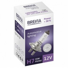 Лампа 12V H7 55W + 30% "Brevia" (1шт) (12070PC) (10шт/уп)