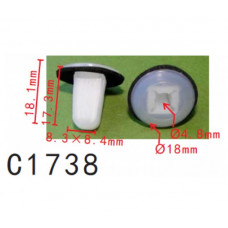 Кліпси C1738 обшивка HYUNDAI, KIA, HONDA (8691022000, 86910-22000, 14305) ( уп. 100 шт.)