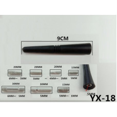 Антенний наконечник (прямий) 5мм YX-18 адаптери M6-M6; M5-M6: M4-M5 (довжина 9см)