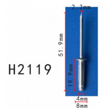 Заклепки H2119 металева NISSAN MAZDA(51.9 ММ) (01515-0009U,015150009U,BN8F-50-355,BN8F50355)( уп.100