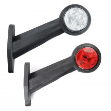 Габарит "ріжки" косий 15,5см 12/24v червоний+білий 5+5 LED "MRT" Л-052 (2шт)