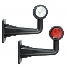 Габарит "ріжки" кривий 20см 12/24v червоний+білий 4+4LED "MRT" Л-056 (2шт)