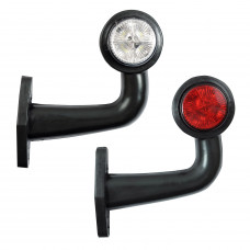 Габарит "ріжки" кривий 16см 12/24v червоний+білий 5+5LED "MRT" Л-055 (2шт)