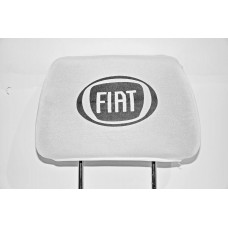Чохол підголівників FIAT білий-чорний логотип