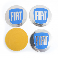 Наклейка на ковпаки FIAT (90мм) синя (4шт)