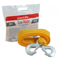 Трос буксирувальний 3,0т 4,0м 44мм/гаки/помаранч./Пакет-РЕ "Carlife" TR-702P