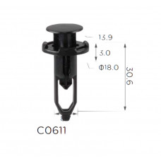 Кліпси C0611 розпірні Toyota Lexus 5216116010 5216102020 5216144010O 521610K040 (уп.100шт)