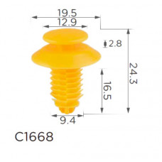 Кліпси C1668 обшивка дверей LAND ROVER, FORD, GM (EKM100270,F58Z16237A02A, F8VZ54237A02AA, )( уп.100