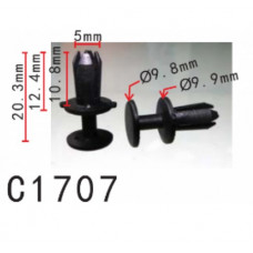 Фіксатор C1707 натискний/розпірний VW, SEAT, SKODA, AUDI (N90536901, N-905-369-01, 11690) ( уп. 100