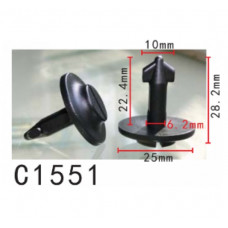 Кліпси C1551 Тримач підкрилок VW, AUDI, SEAT, SKODA (4A0805121A, 19065) (уп.100шт)