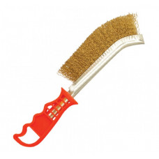 Щітка по металу з латунним покриттям (В-0001) 160x60x20 мм 110г. Червона ручка
