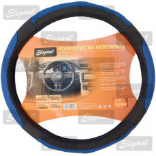 Чохол на кермо "M" (37-38см) чорний/синій Elegant 105415