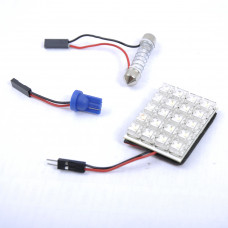 Світлодіод-плата + перехідники 12V від 28-41мм 20-LED 50x35мм (салон)