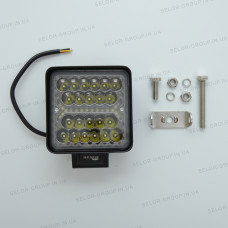 Фара-LED Квадрат 66W 110*110*45mm (3W*22) 10-30V Дальнє/SPOT Cree+ДХО+Ожитель Чорний(1-66W) (1шт)