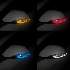 Наклейка відбивач катафот 2шт люмінесцентна на дзеркало автомобіля Біла