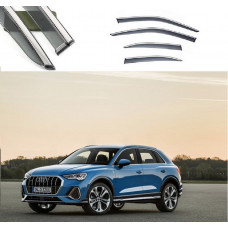 Дефлектори вікон Audi Q3 2019-2020 скотч "FLY" "молдинг із нерж. сталі 3D" BADQ31923-W/S (150)