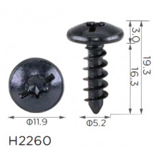 Саморіз H2260 VOLKSWAGEN, SEAT, AUDI, SKODA (N91132901, 18643) ( уп. 100 шт.)
