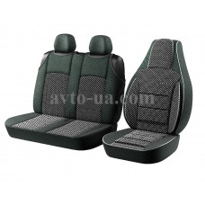 Чохли bus "A" чорна/сіра Шкір.зам чорн.+тканина - чорно/сіра" PILOT" Газель (2+1)