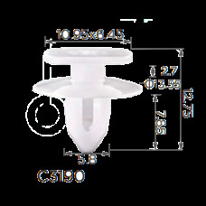 Кліпси C3190 обшивки дверей VW, SEAT (6E0837732, 6E0-837-732, 15879)( уп. 100 шт)