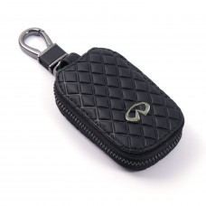 Чохол для ключів з карабіном Infiniti (Екошкіра) Ромб