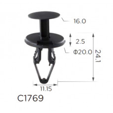 Фіксатор C1769 натискна/розпірна GM, OPEL, CHEVROLET, CADILLAC, (1816589, 11589293, 11843) ( уп100