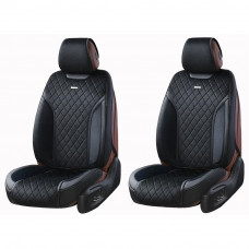 Чохли - Накидки сидіння Алькантара + Шкір. зам 3D "TORINO" Чорні Elegant Передні - 700 226