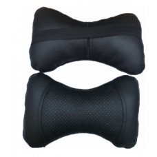Подушка на підголівник еко-шкіра чорна + вставка перфорація (2шт/к-кт)