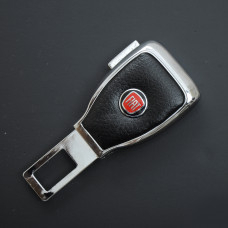 Заглушка ременя безпеки метал "Fiat" (1шт) цинк.сплав + шкіра (тип №5)