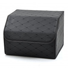 Саквояж-органайзер у багажник 400х300х250мм Чорний ромб шкірзам,чорна нитка