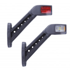 Габарит "ріжки" косий 18см 12/24v червоний+білий+жовтий 1+1+2LED "CERAY" Л-093 (2шт)