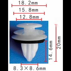 Кліпси C1401 обшивка дверей Toyota/Cherry Tigo сірі+паралон ( уп. 100 шт)