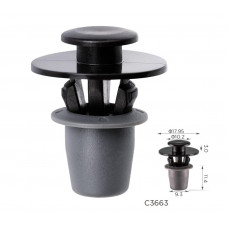 Кліпси C3663 обшивка дверей, молдинг VW, SEAT, AUDI, SKODA, CITROEN, PEUGEOT (5J0853573)( уп. 100 шт