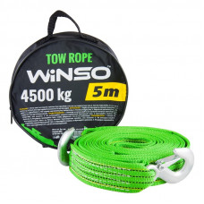 Трос буксирувальний 4,5т 5,0м 47мм/двошаровий/гаки/зелений/Сумка "Winso" 134550