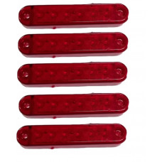 Габарит - червоний - 100х20мм - 12/24V Led 6 діодів - "MRT-53" - К-182 (5шт)