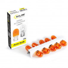 Лампа 12V (бесцок.1-контак.бурштин) W21W "Solar" (1268) Amber (уп.10шт)