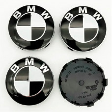 Ковпачки на титани "BMW" (56/53мм) чорний (6861092) чорний/білий