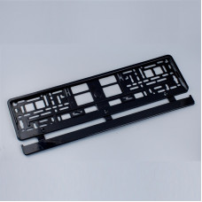 Рамка номера "защіпка" Чорнa - Металізований пластик "гнучка"( 1шт.) NEW