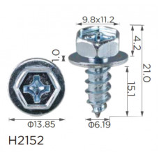 Саморіз H2152 з шайбою TOYOTA, SCION (90159-60303, 9015960303, 18891) ( уп. 100 шт.)