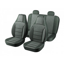 Чохли "PILOT" Lanos шкір. зам + тканина чорно/сіра